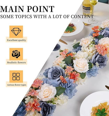Flower Centerpieces for Tables - 10 Pack Wedding Arch Artificial Flowers Grey Arrangements Center Piece for Reception, Living Room, Kitchen, Dining Table Runner Decorations