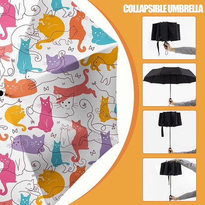 Small Compact Travel Automatic Folding Umbrella for Women, Portable Lightweight, Rain, Wind, UV Sun Shade