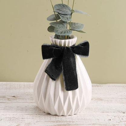 Velvet Ribbon for Gift Wrapping Black Handmade Fringe Ribbons for Crafts Bouquet Halloween Decorations 2 Rolls 1 1/2 Inch x 2 Yd (4 Yards Total)