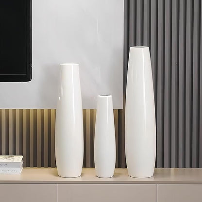 Ceramic White Floor Vase 28 Inches Tall Flower Holder Decorative Large Vases for Table Centerpieces Shelf Home Decor Living Room Branches Sky-Dried Flower Arrangement Simple Decorative
