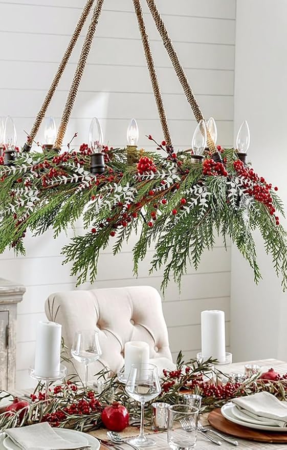 Hollyone 20 Pcs Glitter Artificial Eucalyptus Branches 13" Christmas Christmas Tree Picks and Sprays White Fake Eucalyptus Leaves for DIY Christmas Tree Garland Wreath Crafts Home Decoration