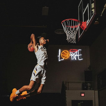 Love Basketball Neon Sign Dimmable Basketball Hoop Neon Lights for Bedroom Sport LED Neon Light Up Signs for Man Cave Game Room Birthday Party Decor Gifts for Boys USB Powered