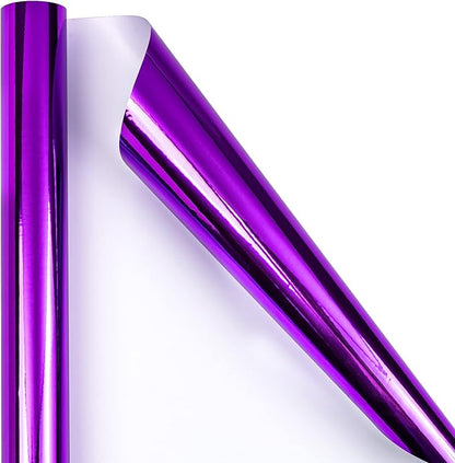 RUSPEPA Purple Metallic Wrapping Paper - Solid Color Paper Perfect for Halloween, Birthday, Christmas, Baby Shower - 17 Inches X 32.8 Feet