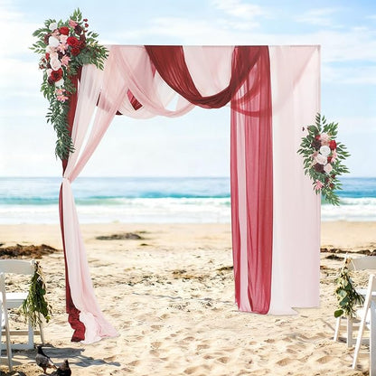 Artificial Wedding Arch Flowers Kit (Pack of 5),2pcs Artificial Hanging Flower Arch Decor,for Wedding Ceremony Arbor Reception Backdrop Rose Floral Party Outdoor Decoration Red