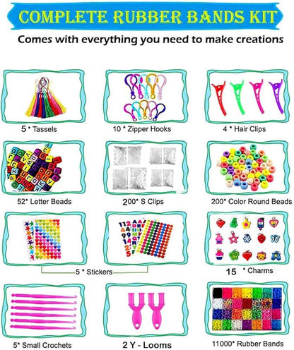 12080+ Loom Bands Kit, Rubber Bands for Bracelet Making Kit, DIY Art Craft Loom Bracelet Kit,2026 Creativity Birthday Gift Ideal Christmas Gifts