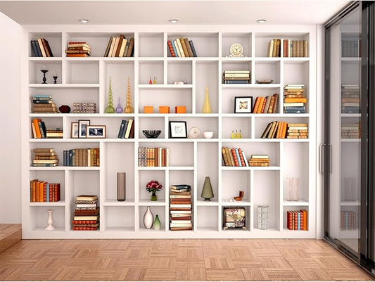 Bookcase Photography Backdrop School Library Study Bookshelf Scene Children Photography Backgrounds Customized Photographic Backdrops for Photo Studio Office Conference Decor 9x6ft