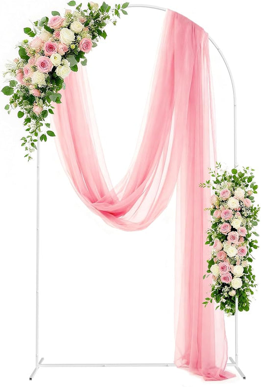 Fomcet 7.2x4FT Metal Arch Backdrop Stand Wedding Arch Frame White Balloon Arched Stand for Ceremony Birthday Party Graduation Bridal Baby Shower Anniversary Background Decoration