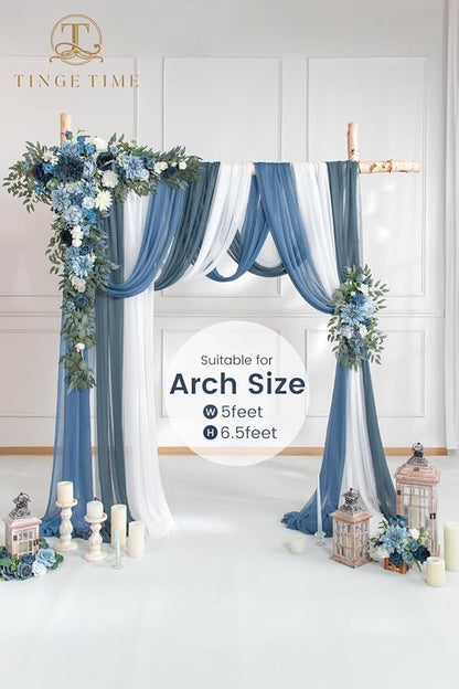 TINGE TIME Artificial Arch Flowers Kit Pack of 5, Wedding Decorations for Reception with Hanging Flowers, Wedding Arch Silk Floral Arrangements Ceremony Backdrop Bridal Shower Outdoor Party Decor