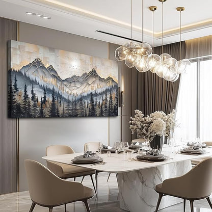 PHAOHUAXM Large Wall Art For Bedroom Wall Decor For Living Room Modern Office Dining Room Decor Abstract Ink-Wash Landscape Mountain Wall Pictures Printed Canvas Mountain Artwork Home Decor 20"X40"