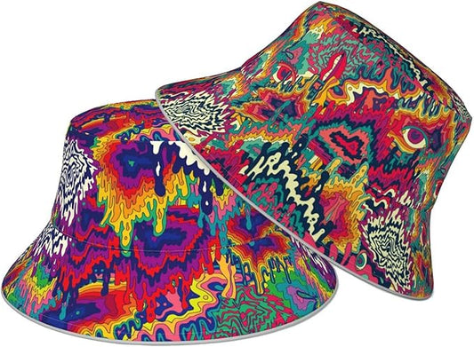 Bucket Hat Beach Summer Sun Hat Reversible Fisherman Hats Double Sided Wearing for Women Men Boys Girls