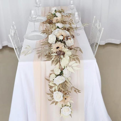 Roses Artificial Flowers White Combo Box Set Fake Flower Bulk with Stems for DIY Bridal Wedding Shower Decorations Faux Floral Arrangements for Party Table Centerpieces Home Decor Indoor