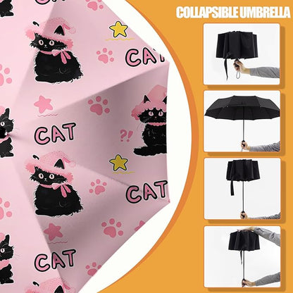 Small Compact Travel Automatic Folding Umbrella for Women, Portable Lightweight, Rain, Wind, UV Sun Shade