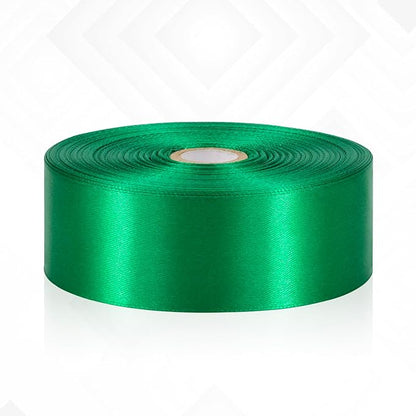 Green Ribbon 1-1/2 Inch x 60 Yards, Green Satin Ribbon for Crafts, Gift Wrapping, Flower Bouquet, Handmade Roses, Christmas, Wedding and Festival Decor