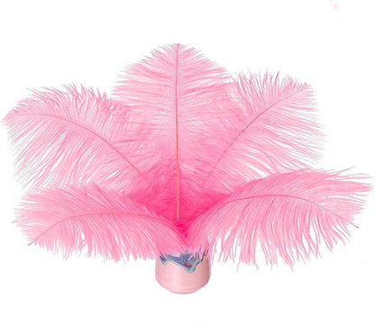 Piokio 20 pcs Natural Pink Ostrich Feathers Plumes 6-8 inch(15-20 cm) Bulk for DIY Handmade Artwork and DIY Clothes, Feather Pens, Dream Catcher, Table Decoration.