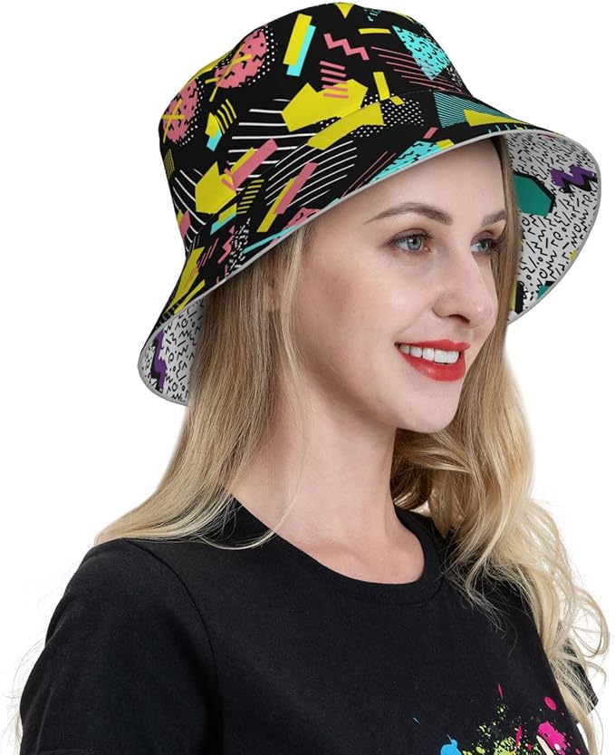 Bucket Hat Beach Summer Sun Hat Reversible Fisherman Hats Double Sided Wearing for Women Men Boys Girls