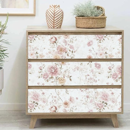 Vintage Floral Peel and Stick Wallpaper Pink Vintage Contact Paper 17in×196in Pink Rose Wallpaper Self Adhesive Removable Boho Wall Paper Waterproof for Bathroom Bedroom Decorative Vinyl Roll