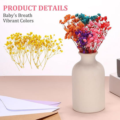 PATIKIL Mini Dried Gypsophila Flower Kit, 30Pcs 4 Inch Yellow Natural Pressed Floral Bundles with Tweezer for DIY Resin Crafts Gift Wedding Christmas Card Decor Flower Bouquets