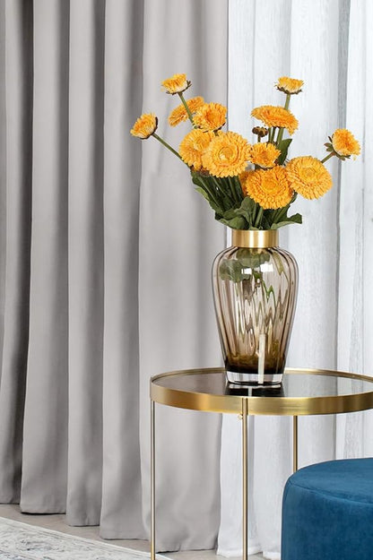 8pcs Yellow Artificial Daisies Silk Pot Marigold Flowers Realistic Faux Flowers for Vase Table Centerpiece Home Wedding Party Garden Decoration(Yellow)