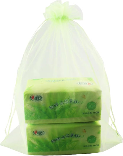 QIANHAILIZZ 50 Pack 12 x 16 Inch Drawstring Jewelry Gift Organza Bags Plant Covers Plants Protection Bag D5B (A-APPLE)