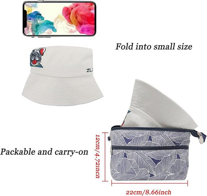 ZLYC Unisex Fashion Embroidered Bucket Hat Summer Fisherman Cap for Men Women