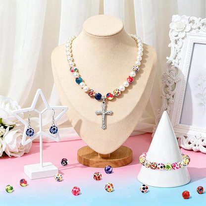100 PCS 10mm Resin Beads Bulk for Bracelet Making Kit, Blue Round Loose Beads for Jewelry Earring Necklace Rings DIY Art Craft Projects Ornament Gifts