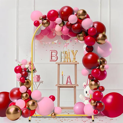 7.2FT Arch Backdrop Stand for Party, Wedding Arch Stand for Ceremony Birthday Party Baby Showers Photo Booth Easy Assembly Supports Flowers Balloons and Decor,Gold