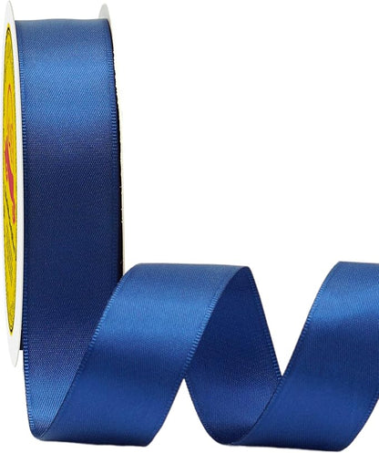 Double Face Royal Blue Satin Ribbon 7/8 inch X 25 Yards Polyester Royal Blue Ribbon for Gift Wrapping Very Suitable for Weddings Party Invitation Decorations and More