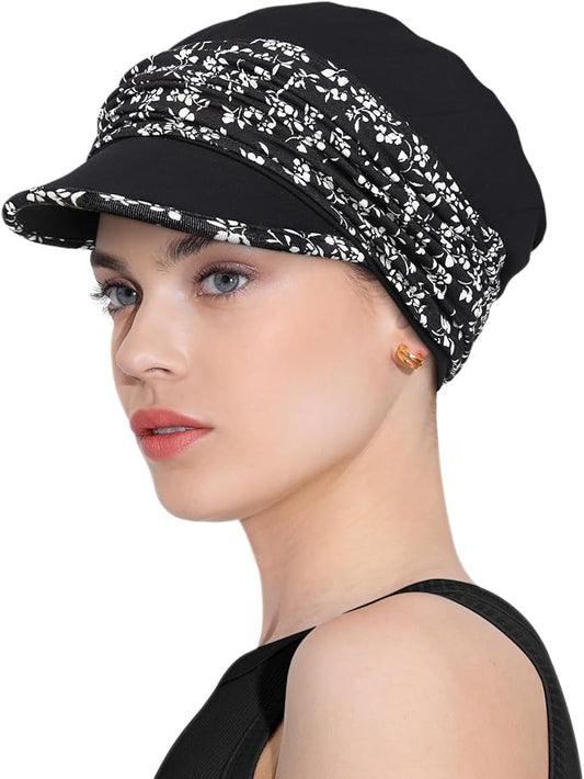 Chemo Headwear Viscose Newsboy Cap for Women Fall and Winter Hats