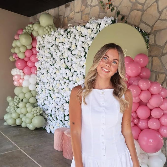 Artificial Luxury‌ Flower Wall Panels, Gorgeous 3D Silk Floral Backdrop for Wedding, Baby Show, Party and Home Decor, Quick Assembly/Storage, Eco ＆ Pet Friendly, 2 pcs, Each Panel 2 * 8 ft.