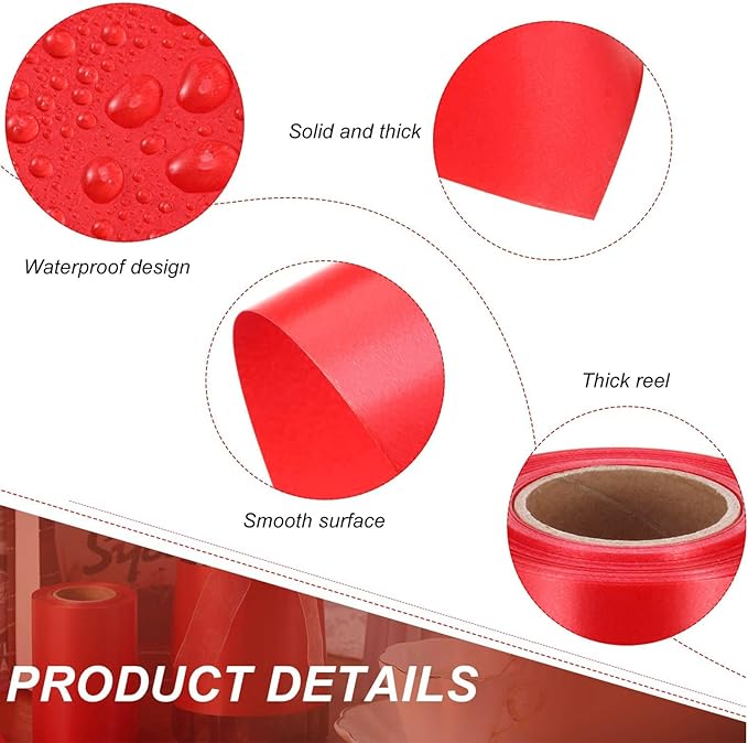 Syhood Outdoor Leaf Ribbon Floral Satin Ribbon for Crafts Aspidistra Waterproof Holiday Outdoor Decoration(2 Inch X 30 Yards,Red)