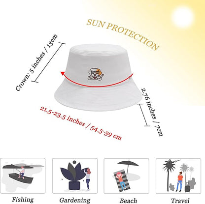 ZLYC Unisex Fashion Embroidered Bucket Hat Summer Fisherman Cap for Men Women