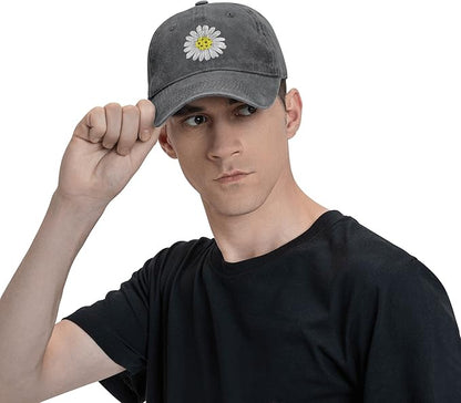 Waldeal Pickleball Hat for Women, Ajustable Embroidered Daisy Washed Denim Baseball Cap