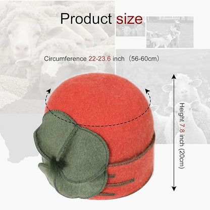 Sumolux Beanie Hats for Women Wool Skull Cap Beret Floral Cuffed French Vintage Dress Cloche Classic Winter 1920s