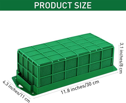 4 Packs Floral Foam Cage Rectangle Flower Cage Holders with Floral Foam Flower Arrangement Supplies for Fresh Flowers, Home Wedding Decorations, 11.8 x 4.3 x 3.1 Inches