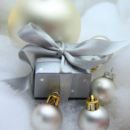 LIUYAXI Silver Double Faced Satin Ribbon, 1" X Continuous 25 Yards, Ribbons Perfect for Gift Wrapping Wedding Bouquet Decor DIY Craft Bow Making & Other Projects