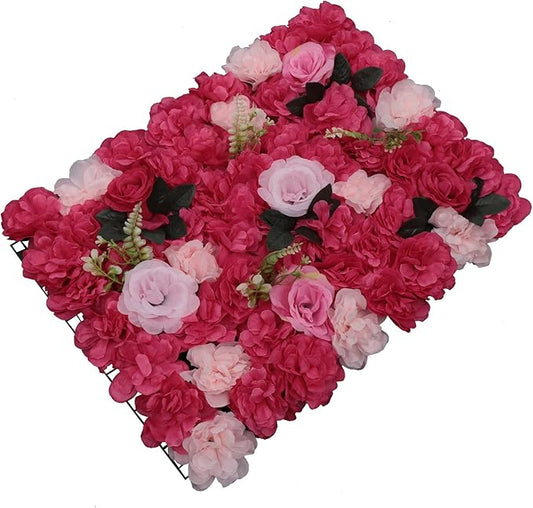LOYALHEARTDY 12 Pack Artificial Flower Wall Panels 24" x 16" Flower Wall Panel Wall Backdrop Faux Hydrangea and Rose Flower Backdrop Panels for Flower Wall Decor Wedding Party Event Decoration