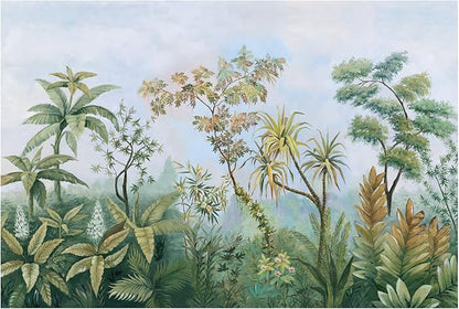 Cliouar-Tropical Plants Southeast Asia Oil Painting Forest Wallpaper Mural Bedroom Living Room Decoration 103" x 69"(Not Self-Adhesive)