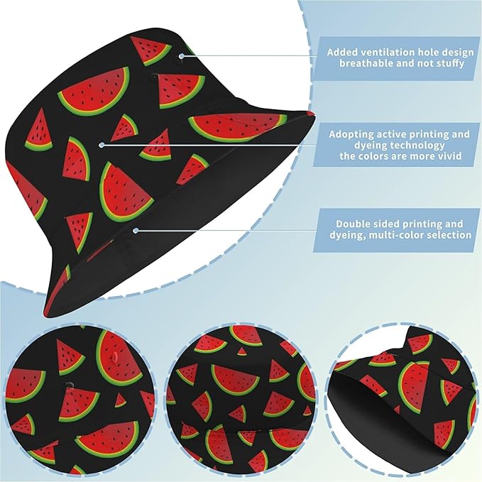 Bucket Hat for Women Men Unisex Sun Cap Packable Outdoor Fisherman Hat Headwear,Reversible Double-Side-Wear