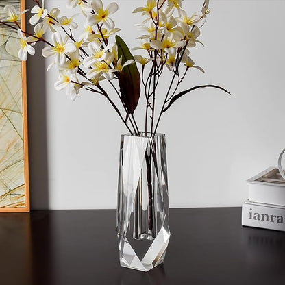 Kitcom Flower/Bud Crystal Vase Decorative Vases for Home, Wedding, Christmas, Outline Dimensions W2.8''xH8.5'', Clear with Gift Box