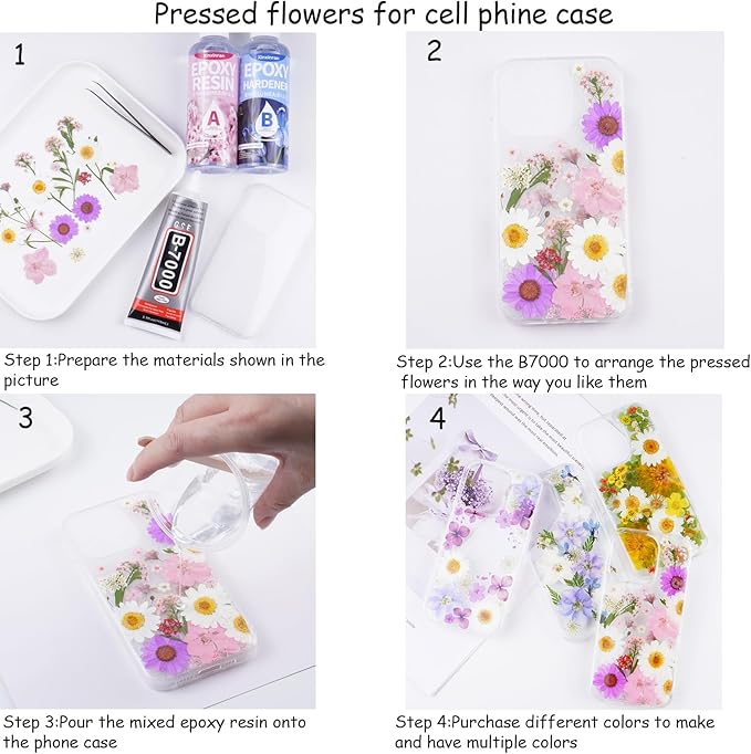 110Pcs Purple Dried Pressed Flowers for Crafts,Xinxinran Dry Flower Kit for Resin Molds,Epoxy Resin Accessories,Bookmark,Nails, Jewelry Molds,Candle Making Supplies,Soap,Frame