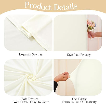 Ivory Arch Backdrop Cover Set of 2 Arch Cover 7.2 and 6ft Wedding Arch Cover Stretchy Backdrop Bridal Baby Shower Birthday Party Ivory Arch Covers Spandex