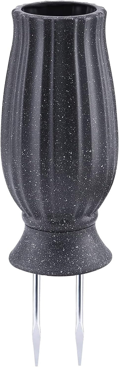 bocola Cemetery Vase with Metal Spike -Headstones Flower Holder with Drainage Hole for Artificial Flowers- Grave Decorations Memorials Sympathy for Loss of Loved Ones