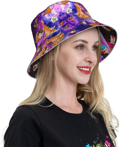 Hat Reversible Fisherman Hats Double Sided Wearing for Women Men Boys Girls