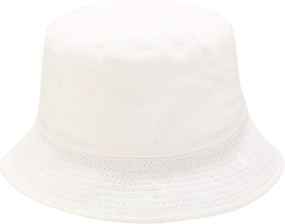 Flower Reversible Bucket Hat Cotton Summer Travel Beach Sun Hats Emboridery for Women Men