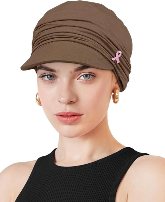 Chemo Headwear Viscose Newsboy Cap for Women Fall and Winter Hats