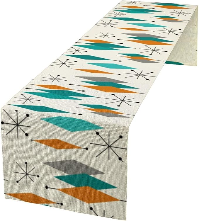Mid Century Modern Table Runner,Table Runners for Kitchen Dining Modern Tables Decor Decoration for Kitchen Family Dinner Table Holiday Party Farmhouse 13 x 70 Inch