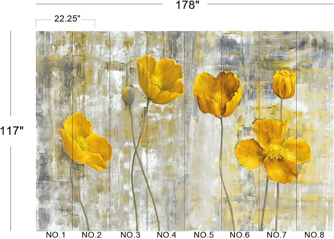Yellow Oil Painting Flowers Wall Mural Wallpaper for Bedroom 178" x 117"