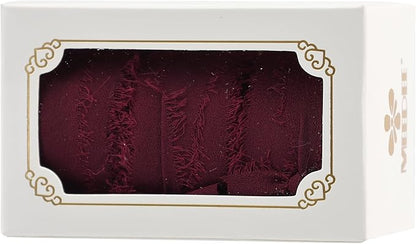 MEEDEE Burgundy Chiffon Ribbon 1 Inch Fringe Ribbons Dark Red Chiffon Silk Frayed Burgundy Ribbon Thin Chiffon Ribbons for Crafts, Gift Wrapping, Wedding Invitation (3 Rolls 21 Yards)