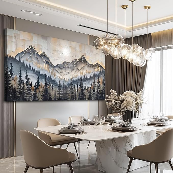 PHAOHUAXM Large Canvas Wall Decor For Bedroom Large Wall Art For Living Room Dining Room Modern Office Abstract Ink-Wash Landscape Mountain Wall Pictures Artworks Home Decor Ready To Hang 30"X60"