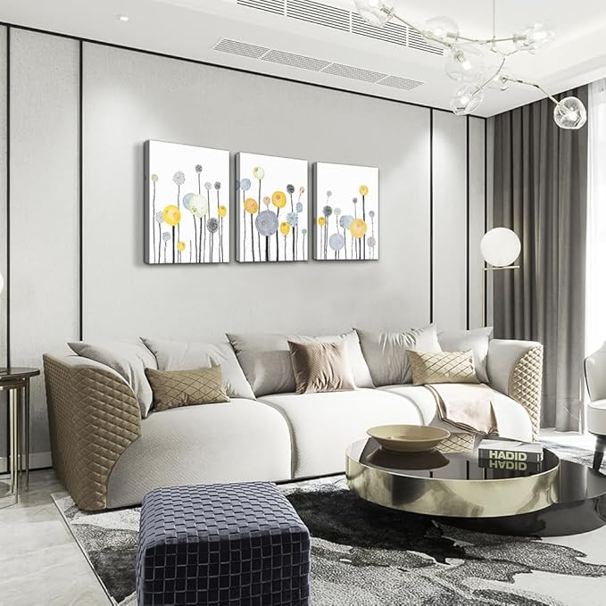 Abstract watercolor painting 3 Piece framed Canvas Wall Art for living room kitchen Wall Decor Canvas Prints Office wall Decorations Abstract Flowers Pictures wall Artwork Room bedroom Home Decor